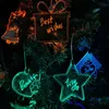 Decorazioni pendenti per alberi di Natale luminosi in acrilico, ornamenti natalizi personalizzati con glitter colorati