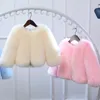 Giacche Mantel Bulu Palsu Anak Perempuan Mode Musim Dingin Pakaian Luar Anak anak Gaya Pendek Jaket Rubah Imitasi Hangat Mewah TZ649 230907