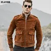 Couro masculino falso sabor real motocicleta jaqueta masculina genuíno casaco de pele de porco com gola de pé 230908