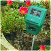 Other Garden Supplies 3 In 1 Soil Moisture Meter Thermometer Plant Flower Ph Tester Detector Water Humidity Light Test Senso Dhgarden Dhz20