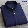 Cotton Oxford Plaid randig t-shirt män avslappnad kort ärm toppar manlig t-shirt ponny tee korean casual kläder affär casual skjorta