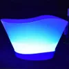 LED en plastique seau à glace bouteille refroidisseur plateau en verre porte-bière support à vin Service VIP Glorifier présentoir décor de fête coloré lumineux en forme de bateau