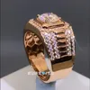 Cluster Rings 10k Rose Gold 1 2 3 4 5 Round Moissanite Diamond Ring Men Wedding Party Anniversary Engagement Casual Sporty1293e