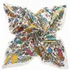 Foulards Marque de luxe branche fleur ventilateur plante femmes écharpe sergé soie carré écharpe Bandanna foulard foulards pour dames châle Echarpe 230907