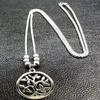 Pendant Necklaces Fashion Long Stainless Steel Chain Necklace Women Jewlery Silver Color Tree Of Life Jewelry Cadeau Noel N18050S08