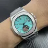 6 Farben ST9 Nautilus 5711 Uhren 40mm 2813 Uhrwerk Transparent Mechanisch Automatik Babyblau 170. Jubiläum Herrenuhr Herren 320H