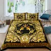 Set di biancheria da letto Tessili per la casa Set copripiumino di lusso con stampa 3D Leone dorato 23 pezzi Federa Set di biancheria da letto per bambini AUEUUKUS Queen e King Size 230908