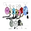 Schlüsselanhänger Lanyards 130 dB Eiform Selbstverteidigung Alarm Schlüsselbund Anhänger Personalisieren Taschenlampe Persönliche Safty Schlüsselanhänger Charme Auto Keyri Dh0Qg