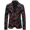 Blazer Masculino 2020 Spring New Men Fashion Rose Print Style Stait Suit Casual Flowers Male Blazer Jacket Coat Hombre1298H