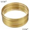 Bangle Fashion Roman Style Stainless Steel Gold Color Lover Charm Bracelet For Women Brand Wide Cuff 7Pcsset 230215 Drop Delivery Jewe Dhd04