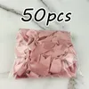 Decorações de Natal 50pcs 1 polegada 25mm fita rosa fresca arcos poliéster cetim arco flor diy artesanato 230907