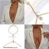 Overige Boho Kristallen Borst Ketting Ketting Waterdruppel Y Harnas Lichaam Taille Buik Sieraden Dames Bikini Kleding Decor 221008