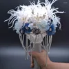 Wedding Flowers Luxury Bridal Brooch Bouquet Crystal Pearl Jewelry Custom Made Silver Retro Bride's Bouquets