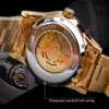 Zegarek europejski i amerykański styl mody mody swobodny stalowy stalowy zegarek Dragon Watch Hollow Waterproof Automatic Watch252U