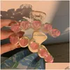 Hair Jewelry Sweet Temperament Peach Clip Pink Transparent Resin Large Hairpin Pins Accessories For Women Gifts 230829 Drop Delivery Dhjn4