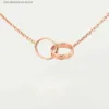 Colares de pingente de alta edição clássico design amor colar para mulheres meninas duplo loop encantos 316l titânio aço casamento jóias colares collier q230908