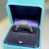 Women Girls Elegant Geometry Band Rings White Bling Diamond Shining Crystal Love Designer Princess Nice Engagement Ring Jewelry