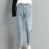 Dżinsy damskie cienkie europejskie i amerykańskie Harlem krótkie dżinsowe duże l-8xl luźne spodnie marki codziennie moda