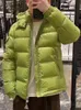 Piumino da uomo 23ss Ultimo stile Piumino invernale con cappuccio Giubbotti firmati verde frutta Tasca lunga con cerniera Giacca a vento piumino d'anatra Parka spesso caldo Moda casual