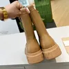 Nova marca de outono e inverno designer de moda feminina g família sola grossa colorida couro genuíno botas pretas martin botas de manga longa botas de couro 35-41