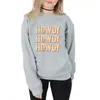 Hoodies femininos howdy moletom ocidental camisa para mulheres unisex vintage cowboy cowgirl gráfico hoodie inverno solto pulôver camisola