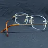 Fashion Clear Eye Glasses Frame Luxury Carter Accessories for Women Vintage Rimless Square Eyeglasses Optical Spectacles Frame Oversized Eyewear