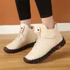 Laarzen Plus Size 36-43 dames winterlaarzen vrouwelijke Oxford handgemaakte naaien sneakers vrouwen punk rode enkellaarsjes met bont botas de mujer 230907