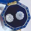 다이아몬드 통과 테스트 0.5ct 1ct 2ct VVS Moissanite Earrings Studs 925 Silver Gold Plated Bling Studs Earrings 남성 여성을위한 좋은 선물