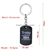 Keychains Lanyards 2024 Val Keychain Pendant Trump Rostfritt stål Lage Decoration Key Ring Creative Gift Drop Delivery Dhgarden DHGLS