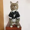 Dog Apparel Dog Tuxedo Costume Formal Shirt Dog Wedding Black Jacket Suit Pet Puppy Prince Ceremony Bow Tie Suit Small Dogs Cats Clothes 230908