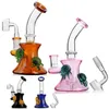 New 8inch Glass Beaker with dab rig bubbler glass bong water pipe with 14 mm joint oil burner