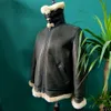 Couro masculino falso grosso marrom rachando shearling jaqueta homens 100 natural pele de carneiro inverno homem casacos quentes b3 bombardeiro roupas 230908