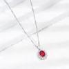 Pendant Necklaces Fashion Women's Tanzanite Sapphire Necklace Sunflower Desing Micro-inlaid Ladies Gift