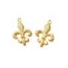 Charms 5st Fleur de Lis Iris Flower Charm för kvinnor Armband Girl Necklace Making Zirconia Pave Pendant for Handmade Jewelry Accessory 230907