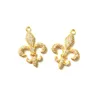 Charms 5pcs Fleur de lis Iris Flower Charm for Women Bransoletka Dziewczyna Naszyjnik wytwarzający wisiorek z zamorkowaniem cyrkonu do ręcznie robionej biżuterii 230907