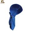 Bandanas Durag unisexe couleur unie doux velours Longtail Pirate chapeau respirant Bandana Long ruban Cape Baotou bandeau Du Rag 230908