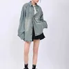 Deeptown Korean Style Vintage Dżinsowe koszule Kobiety Streetwear 90s Zakresa Zakażona Kurtka HARAJUKU KPOP GRUNGE DŁUGO TOPS