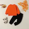 Новый комплект детской одежды на Хэллоуин, свитер с длинными рукавами, брюки, осень-весна, детские спортивные костюмы, одежда 2632