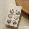 Stud 3Pairsset Hart Acryl Oorbellen Voor Vrouwen Aron Colorf Stippen Luipaard Streep Korea Sieraden Accessoires 221119 Drop Levering Dhgig