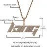 ペンダントネックレスThe Bling King Custom Irtional Letter Name Iced Out Bling Cubic Zirconia Pendant Chain Necklace Hiphop Punk Jewelry for Gift 230908