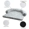 kennels pens Removable Plush Pet Dog Bed Sofa for Large Dogs House Mat Kennel Winter Warm Cat Pad Washable Cushion Blanket Cover 230907