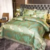 Sängkläder set highend lyxiga jacquard set hem drottning king size säng set 4 st däcke täcke kuddväskor lakan grön 230907