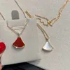 Necklaces V Pendant Small Skirt Mosan Diamond Rose Gold Red Jade Necklaces