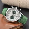 Designer Relógio Montre Mens relógios de alta qualidade Reloj 43mm Nylon Strap Cronograph Movement Watch com caixa