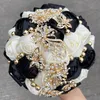 Faux Floral Greenery Selling Bridal And Bridesmaid Bouquets Exquisite Rhinestones Silk Roses And Pearls Handmade Sisters Wedding Bouquets 230907