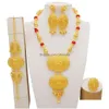 Schmuck Sets Luxus Dubai Gold Farbe Afrikanische Indische Äthiopien Braut Geschenke Party Für Frauen Halskette Ohrringe Set Drop Lieferung Dh9Ce