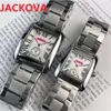Alle wijzerplaten Werkende heren dames automatische stopwatch horloges Luxe mode Kristal Vierkante rechthoek horloges Geïmporteerd Japan Quartz Mo244w