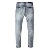 Мужские джинсы Amiirii Purple Geans с мужской модой джинсы 2024 Demin отверстия вымытые брюки, носящие слабую подходящую универсальную моду THV0
