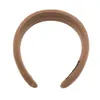 New high skull top hair band, Korean version milk coffee color, wide version, thickened sponge press hair band, simple and elegant headwear