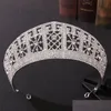 Jóias de cabelo barroco sier cor cristal rainha grande coroa nupcial tiara mulheres beleza concurso diadem acessórios 220831 gota entrega hai dhl7g